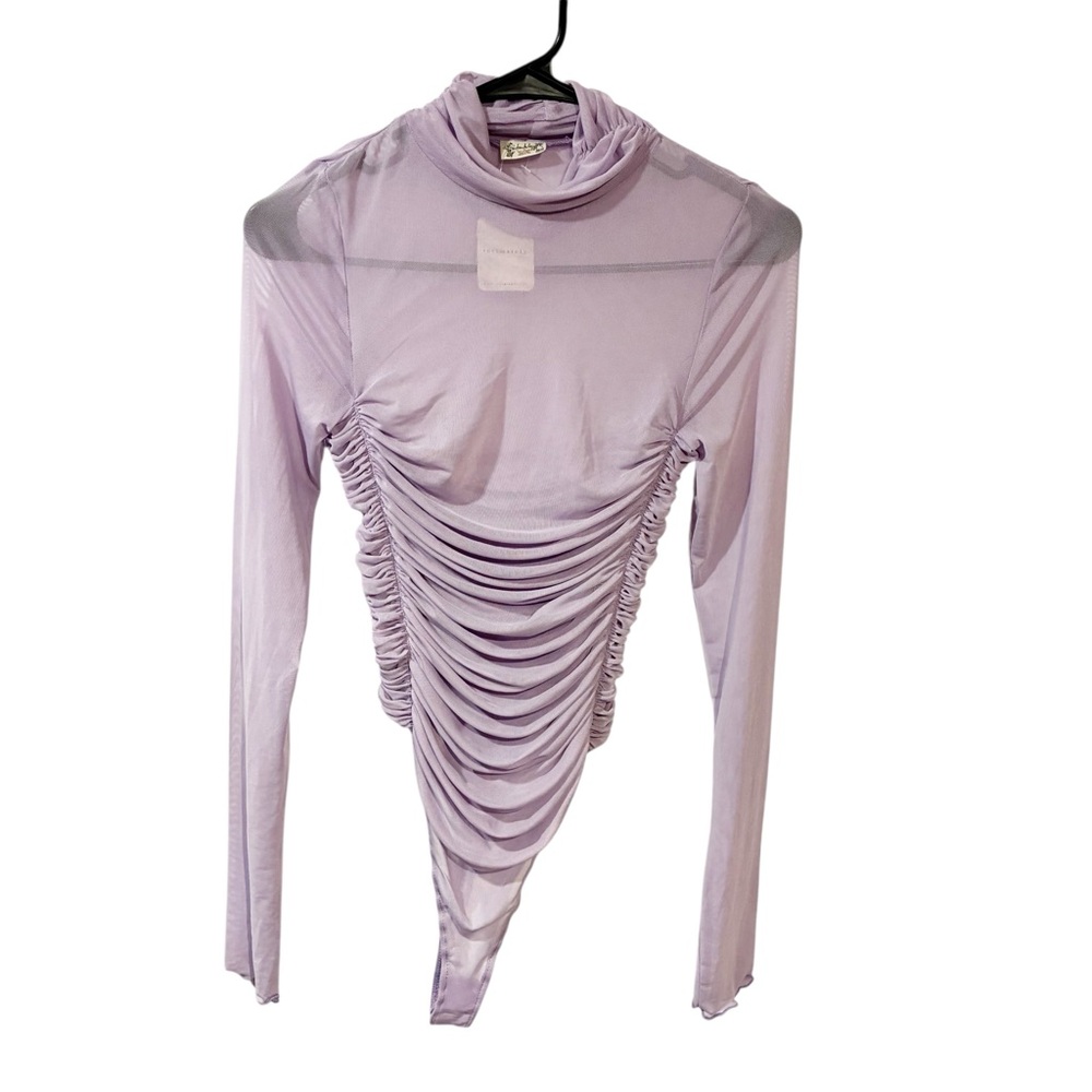 Free People Intimately Under It‎ All Mesh Ruched Sheer Sexy Bodysuit Medium NEW - Picture 2 of 7